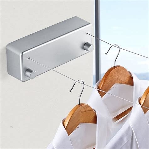 LYUMO Retractable Clothesline, Dual Lines Retractable Clothesline Clothes Drying Line for Indoor ...