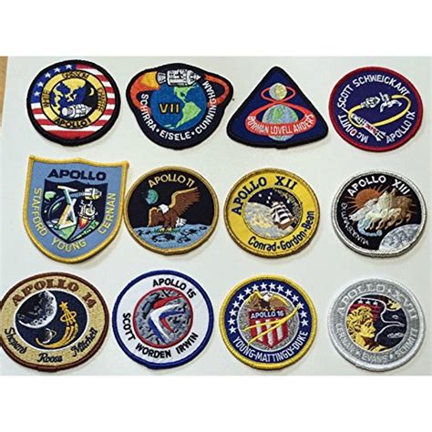 NASA Apollo Mission Patch Set Apollo 1,7,8,9,10,11,12,13,14,15,16,17 ...