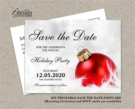 Free Save The Date Christmas Party Templates Personalize It With Photos ...