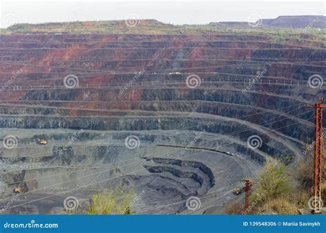 Iron Ore Open Pit Mining, Quarry Stock Photo - Image of ferric, hole ...