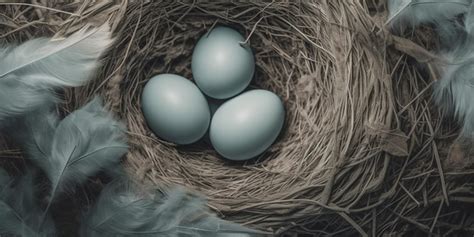 Premium AI Image | Blue eggs in a nest