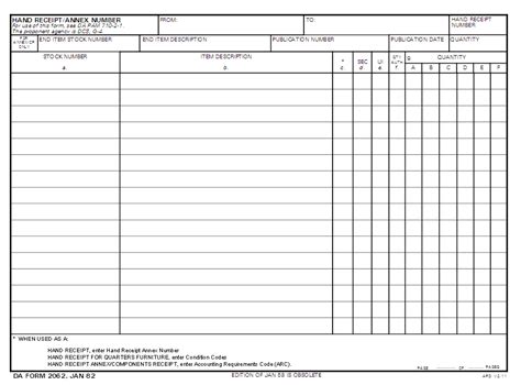 Da Form 2062 Fillable Excel | Images and Photos finder