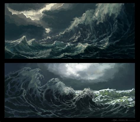 Ocean Storm Sketches by HazPainting on DeviantArt