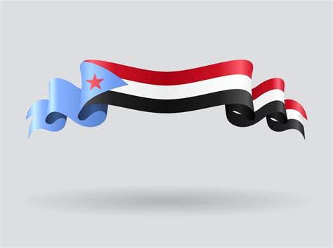 Southern Yemen flag wavy ribbon background | Yemen flag, Flag, Country ...