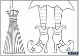 Witch Shoes Halloween Template Coloring Outline Clipart Printable  sketch template