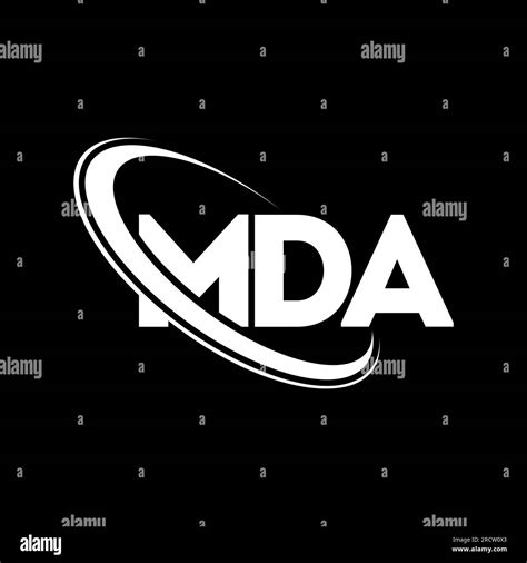 MDA logo. MDA letter. MDA letter logo design. Initials MDA logo linked with circle and uppercase ...