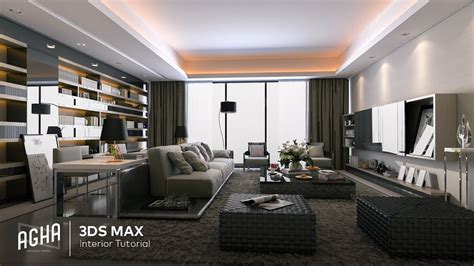 3DS Max Living Room interior Tutorial Vray Render + Photoshop - YouTube