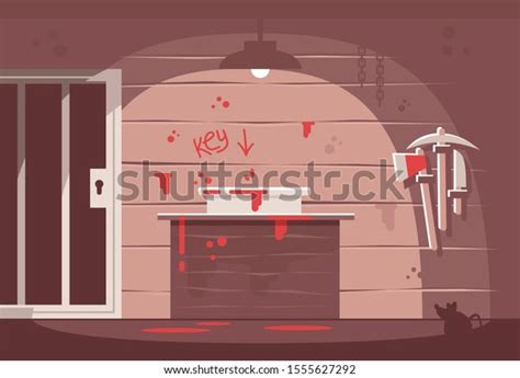 Horror Themed Escape Room Flat Vector Stock Vector (Royalty Free ...