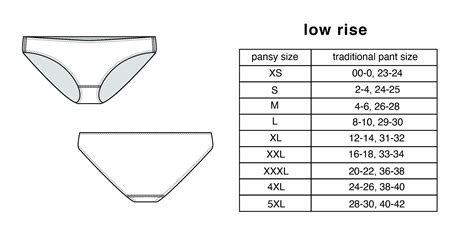 UNDERWEAR SIZE CHART — PANSY