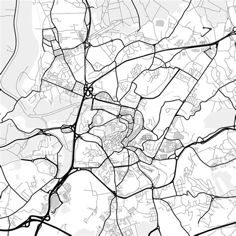 Downtown map of Leiria, Portugal. Print template version with very rich ...