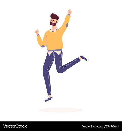 Happy jumping people Royalty Free Vector Image