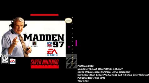 Madden NFL '97 (SNES) Soundtrack - YouTube