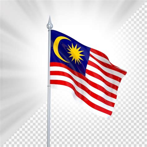 Premium PSD | Malaysia flag 3d render