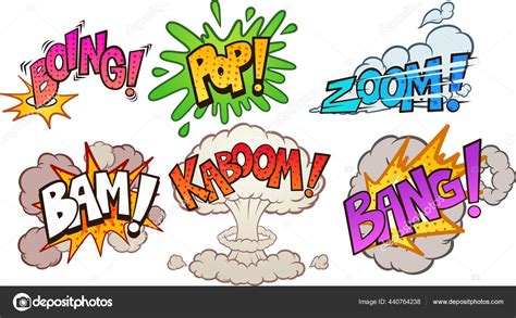 Comic Book Cartoon Sound Effects Pop Art Style Vector Clip Stock Vector ...