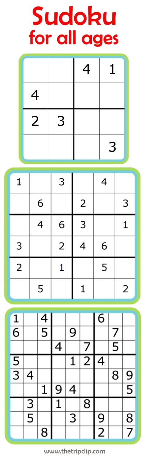 Sudoku Puzzles: 4x4, 6x6, & 9x9 | Learning math, Sudoku, Math for kids