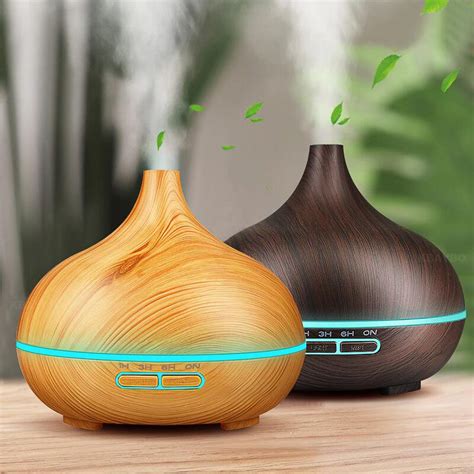 Aroma Essential Oil 300ml Diffuser Ultrasonic Air Humidifier with Wood ...