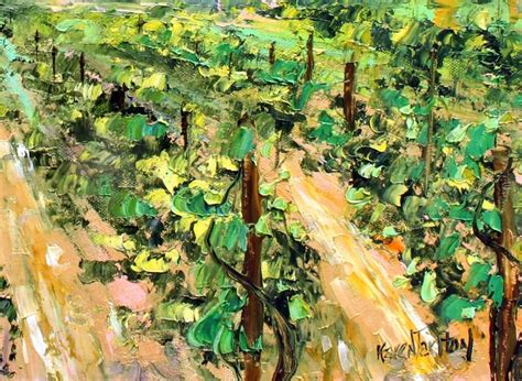 Vineyard painting, vineyard art, vineyard original painting in oil palette knife impressionism ...