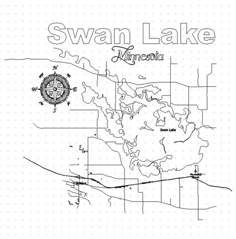 Swan Lake, Minnesota Map Svg Laser Cnc - Etsy