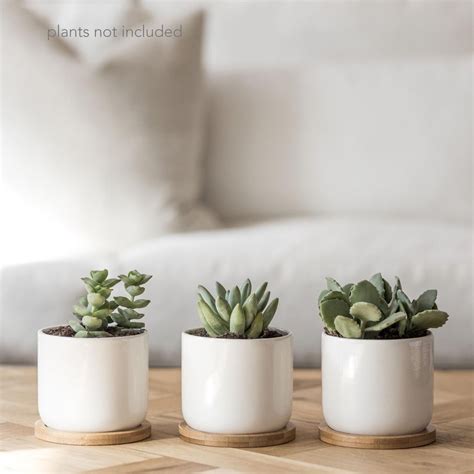 Set of Three 4" White Ceramic Pots | Best Home Decor From Etsy ...