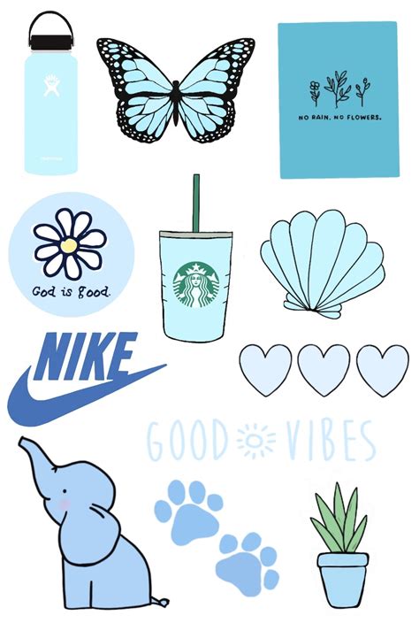 Blue Aesthetic 12 pc. Sticker Pack Die Cut Stickers | Etsy