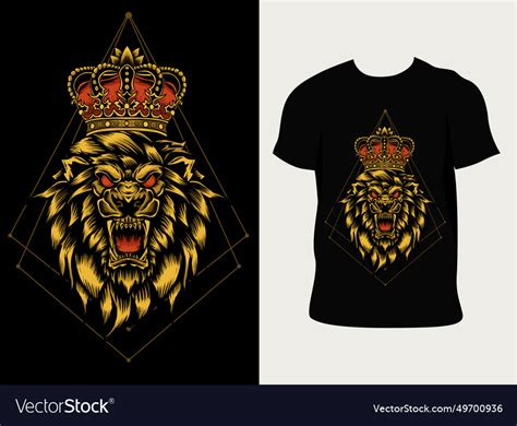 Lion king with t shirt design Royalty Free Vector Image