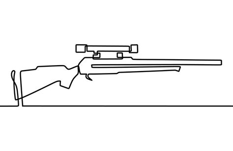 continuous line drawing on gun 8691642 Vector Art at Vecteezy