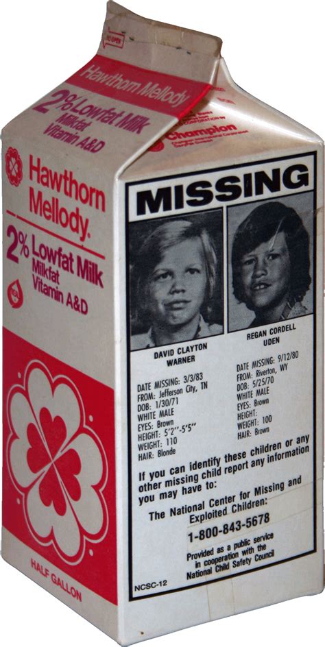 Milk Carton Missing Children