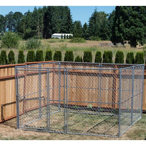 Lucky Dog Modular Outdoor Chain Link Pet Kennel, 10'L x 10'W x 6H ...