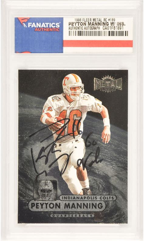 Peyton Manning Autographed College Cards