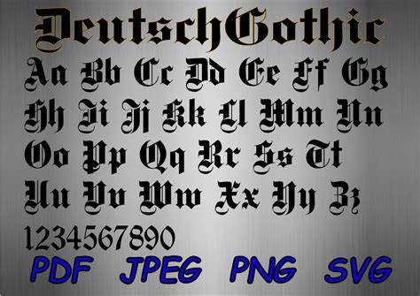 Deutsch Gothic Alphabet, Svg Schrift, Svg Black Letters, Customize Gift ...