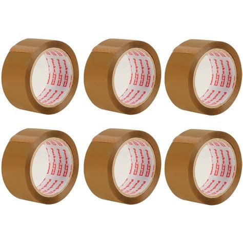 6 Rolls of Brown Packaging Tape - Size 66m x 43mm - Satellite TV Ireland