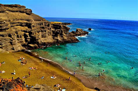 Papakōlea 'Green sand' beach, Big Island Green Sand Beach, Clean Beach ...