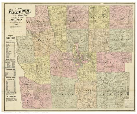 Franklin County Ohio 1883 - Old Map Reprint | Franklin county, Map, Old map