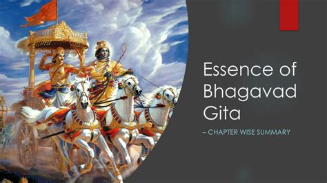 Summary of the entire Bhagavad Gita - Chapter wise - YouTube