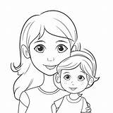 Coloring Page Of Mom And Daughter  Free Printable Templates sketch template