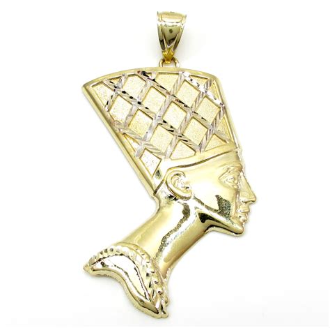 Buy 10k Yellow Gold Two Tone Nefertiti Large Pendant Online at SO ICY ...