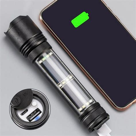 Solar Rechargeable 600 Lumen LED Flashlight With Adjustable Focus ...