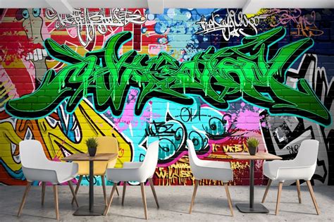 Street Life Art Graffiti Wallpaper Kid Wallpaper Peel and - Etsy