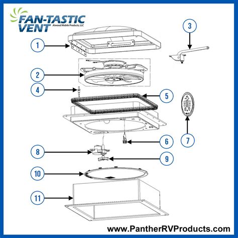 Dometic™ Fantastic 807350 RV Roof Vent Parts Breakdown