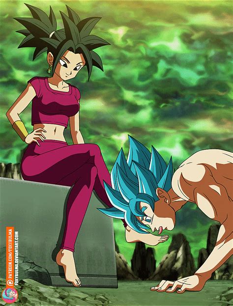 Goku worshipping Kefla's feet - GIF Animation by FoxyBulma on DeviantArt