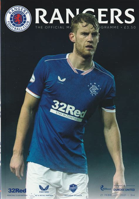 Glasgow Rangers v Dundee United 21-Feb-2021 - ProgrammeCollector.Net