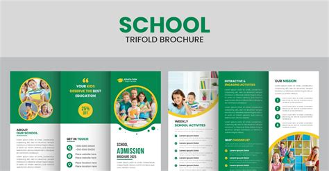 Kids School Admission and Education Trifold Brochure Template. Back To ...