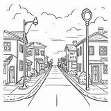 Small Town Coloring Pages sketch template