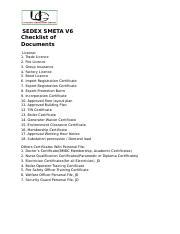 SEDEX-SMETA-V6-Checklist-of-Documents.docx - SEDEX SMETA V6 Checklist of Documents License: 1 ...