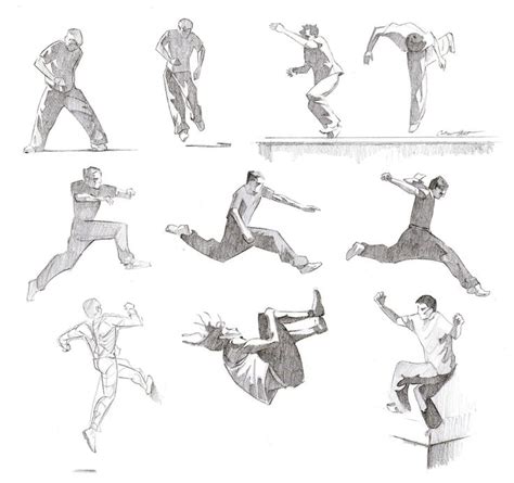 Parkour Studies | Parkour drawing, People running drawing, Running drawing