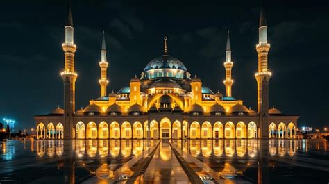 Premium Vector | The blue mosque at night