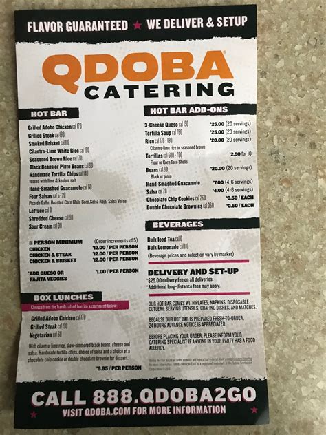 Catering Menu page-2 - Picture of Qdoba Mexican Grill, Issaquah ...