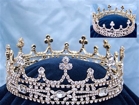 King Arthur Medieval Full Gold Rhinestone Unisex Crown – CrownDesigners