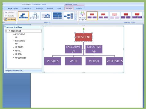 Using The Organizational Chart Tool Microsoft Word 2016 - Riset