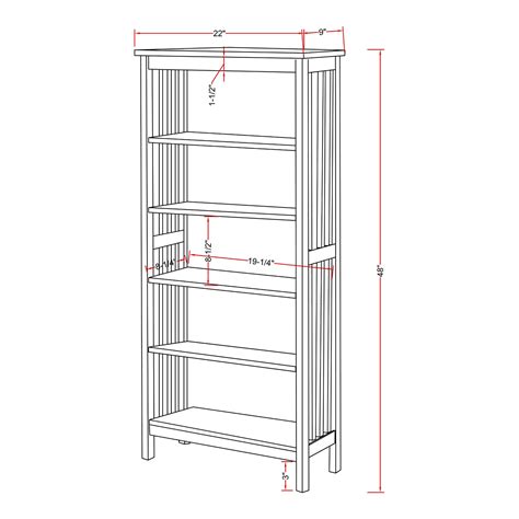 Furniture of America Aziz 5-Shelf Bookcase, Antique Oak - Walmart.com